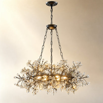 Rowan Twig Round Black Chandelier 31.5"D