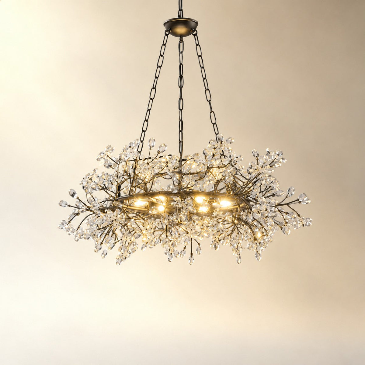 Rowan Twig Round Black Chandelier 31.5"D