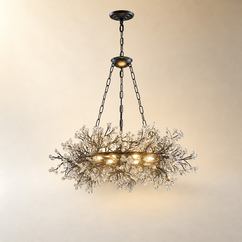 Rowan Twig Round Black Chandelier 31.5"D