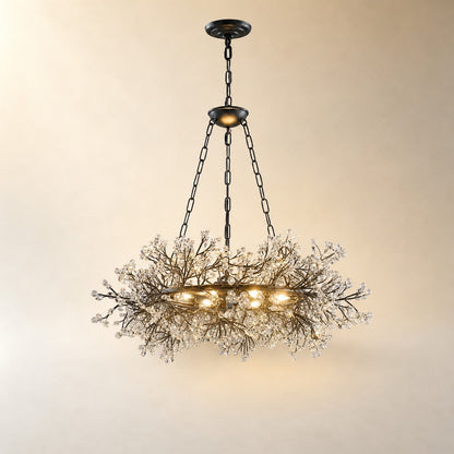 Rowan Twig Round Black Chandelier 31.5"D