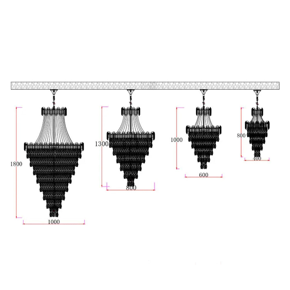 Luxury Modern Multi-tiered Crystal Chandelier for Staircase/Foyer