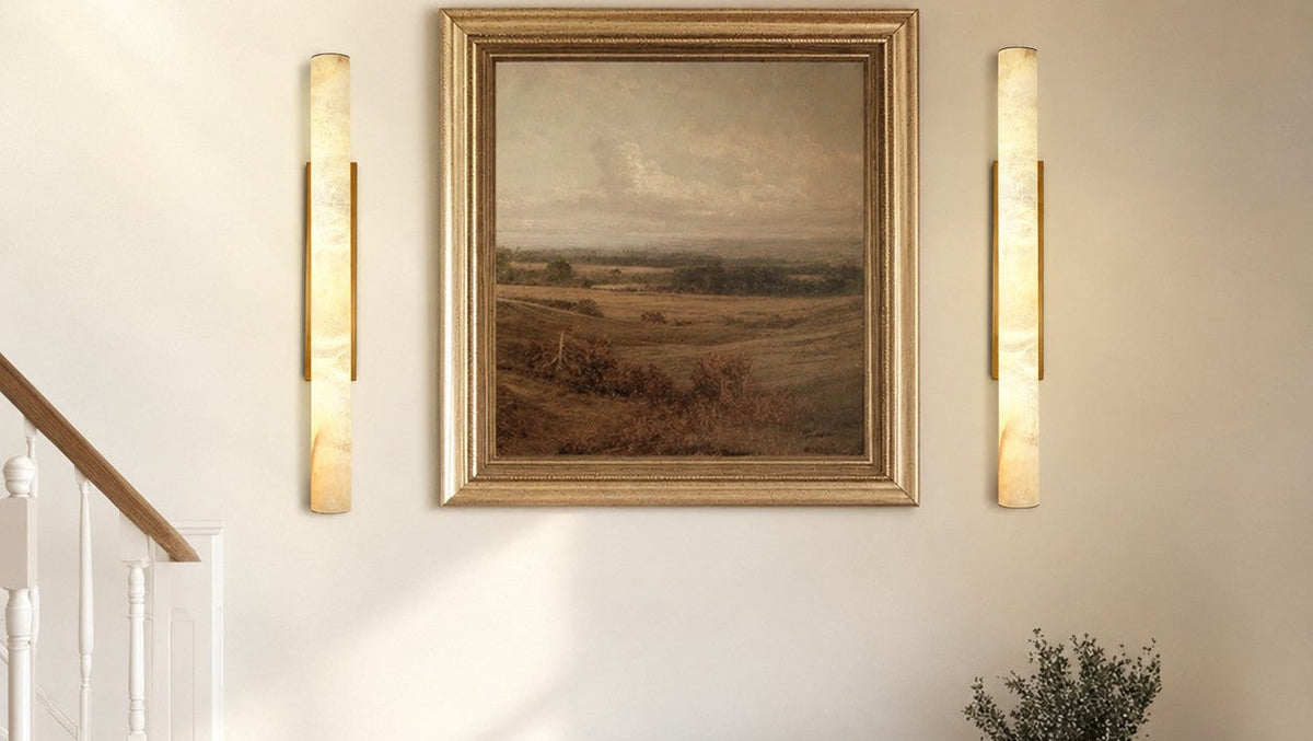 Solid Alabaster Grand Sconce