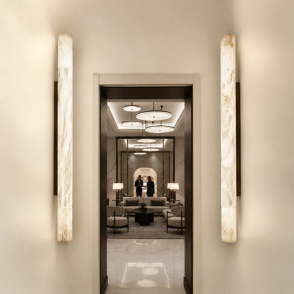 Solid Alabaster Grand Sconce