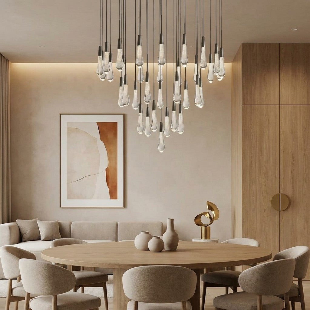 Solitaire Modern 17'' 24'' 36'' 58'' Round Chandelier Lighting