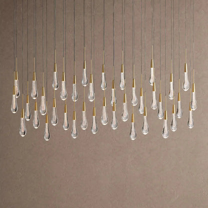 Soltaire Linear Chandelier - Raindrop Pendant Lighting
