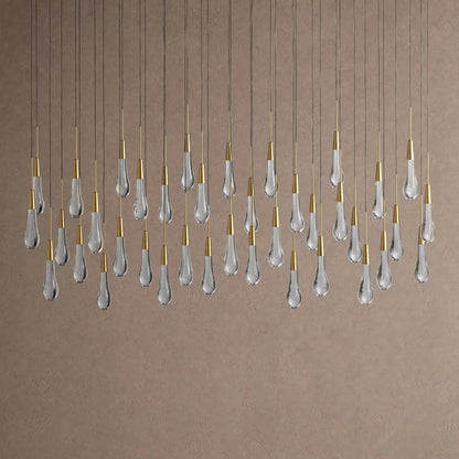 Soltaire Linear Chandelier - Raindrop Pendant Lighting