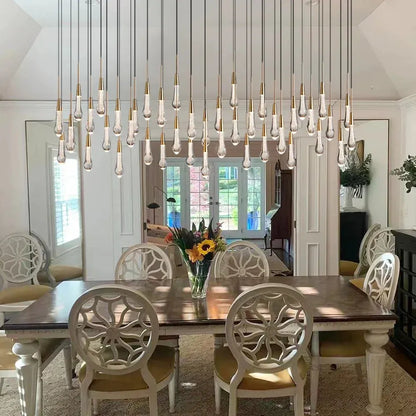 Soltaire Linear Chandelier - Raindrop Pendant Lighting