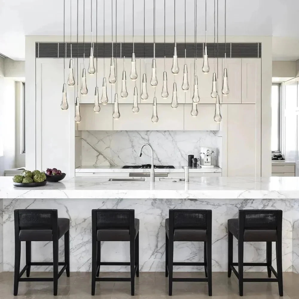 Soltaire Linear Chandelier - Raindrop Pendant Lighting