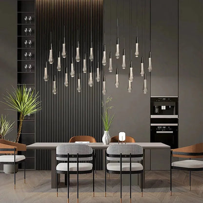 Soltaire Linear Chandelier - Raindrop Pendant Lighting