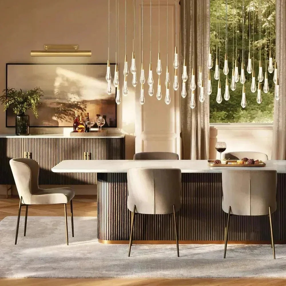 Soltaire Linear Chandelier - Raindrop Pendant Lighting