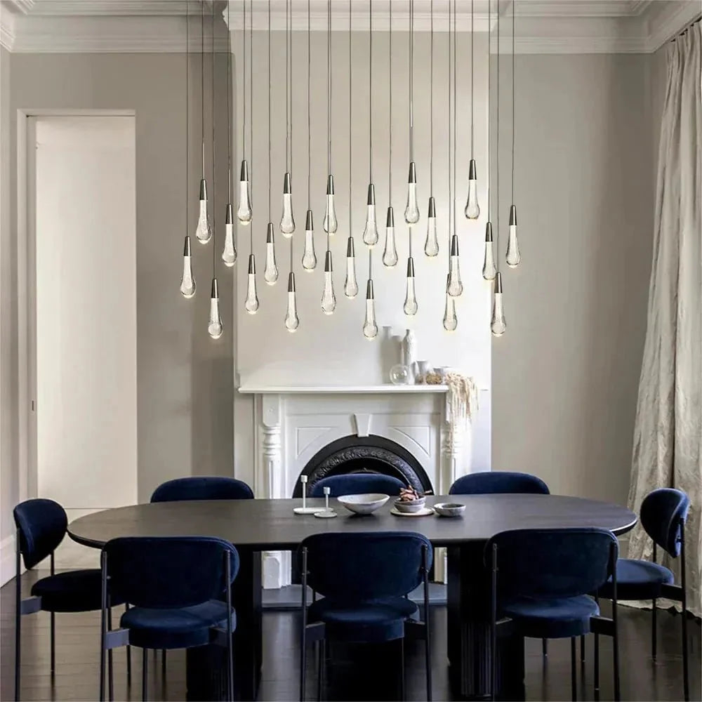 Soltaire Linear Chandelier - Raindrop Pendant Lighting