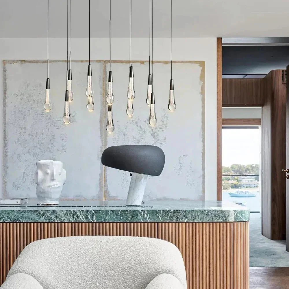 Soltaire Linear Chandelier - Raindrop Pendant Lighting