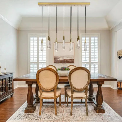 Soltaire Linear Chandelier - Raindrop Pendant Lighting