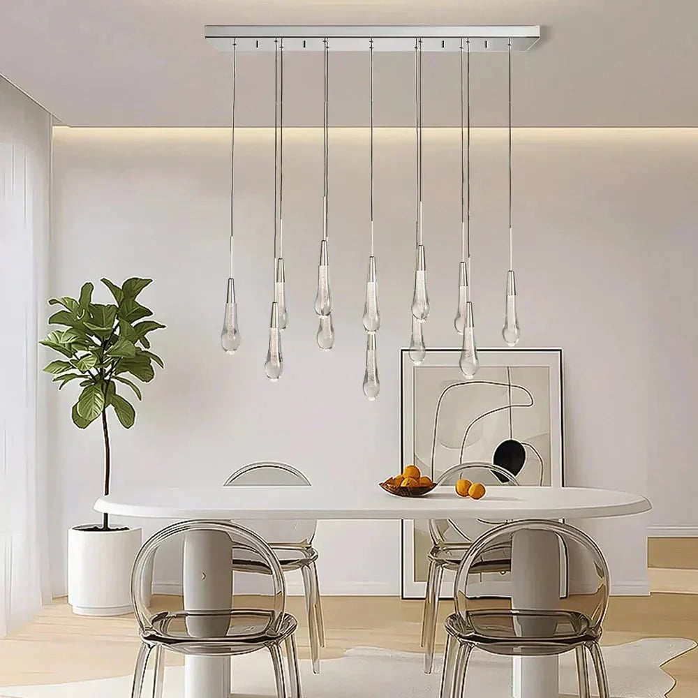 Soltaire Linear Chandelier - Raindrop Pendant Lighting