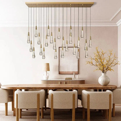 Soltaire Linear Chandelier - Raindrop Pendant Lighting