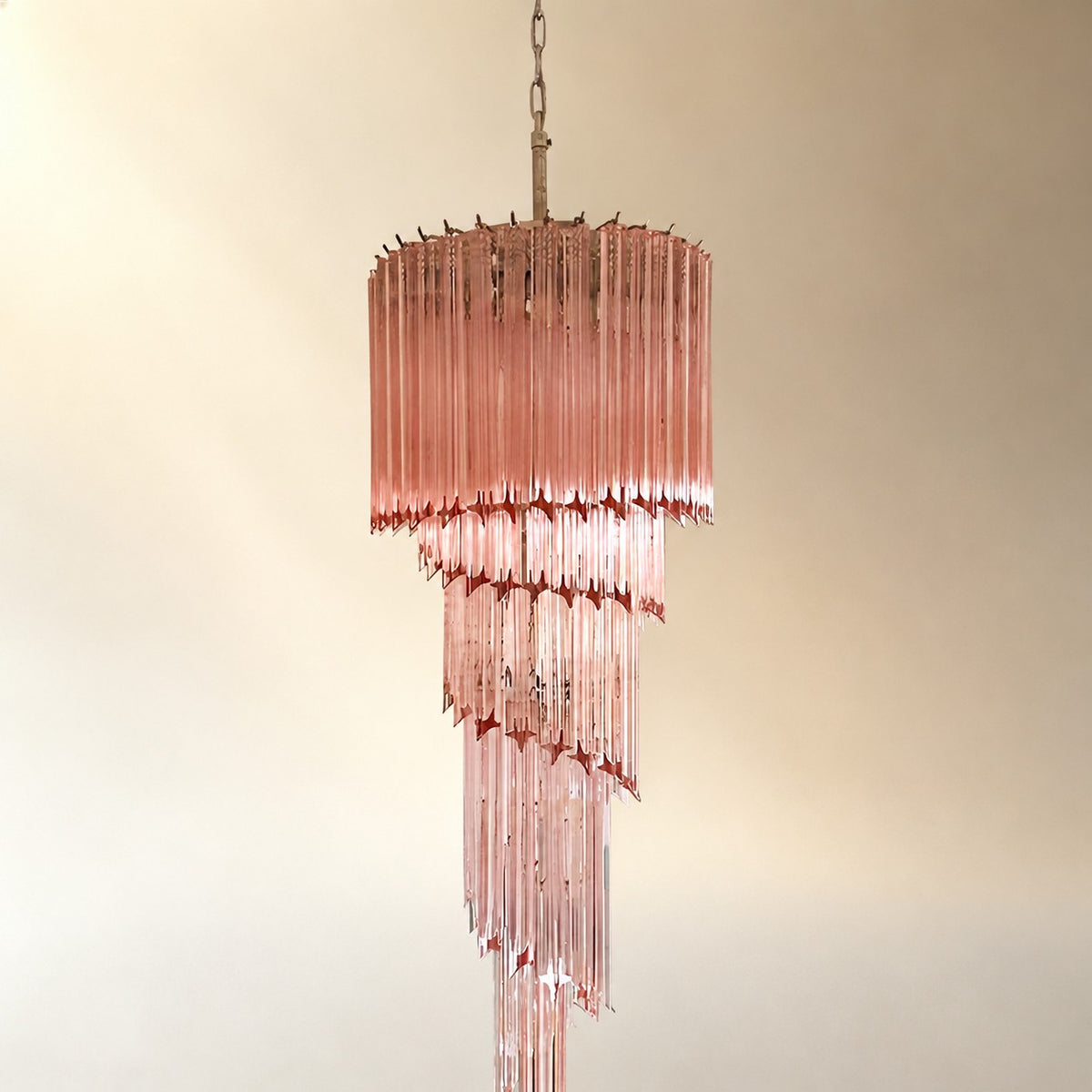 Spiral Prism Glass Chandelier