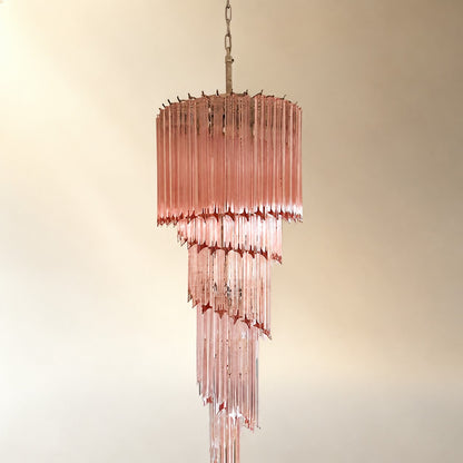 Spiral Prism Glass Chandelier