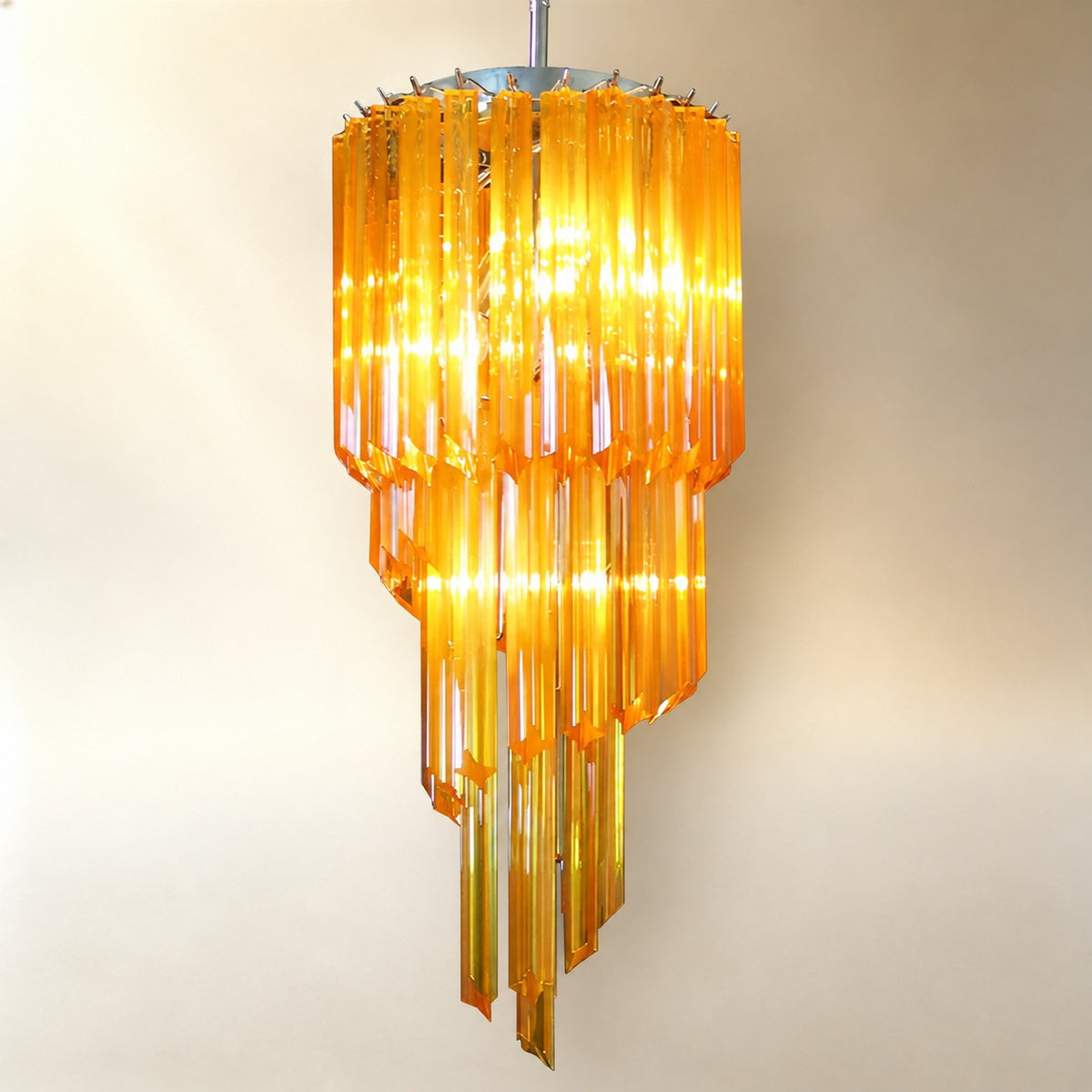Spiral Prism Glass Chandelier