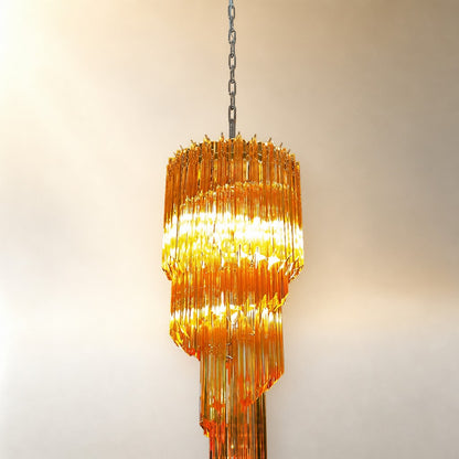Spiral Prism Glass Chandelier