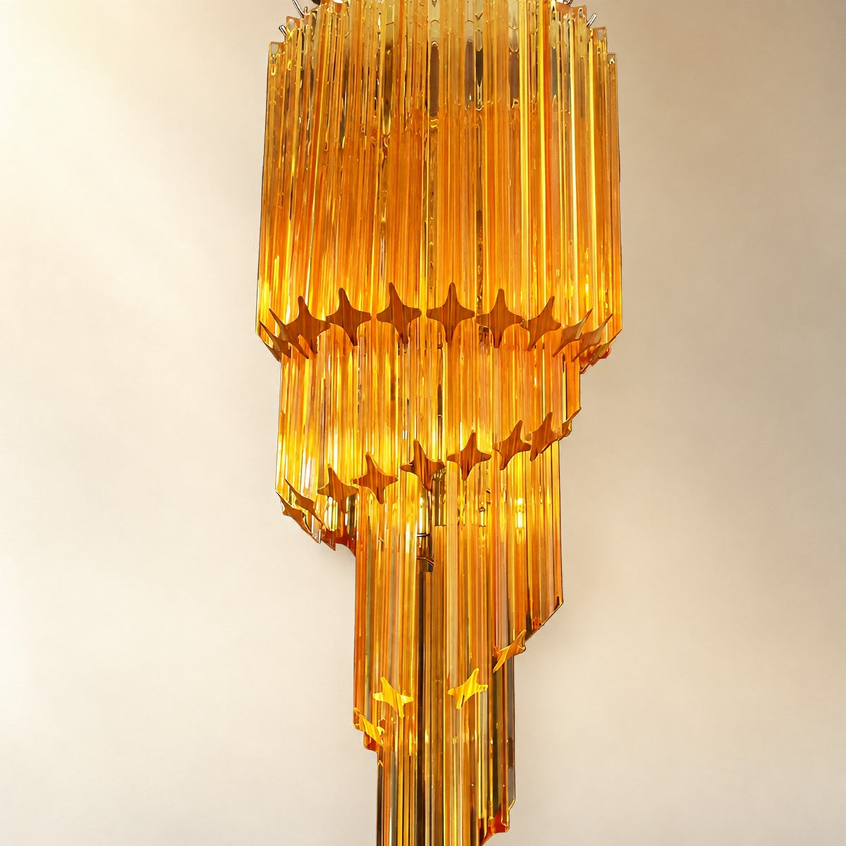 Spiral Prism Glass Chandelier