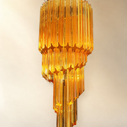 Spiral Prism Glass Chandelier
