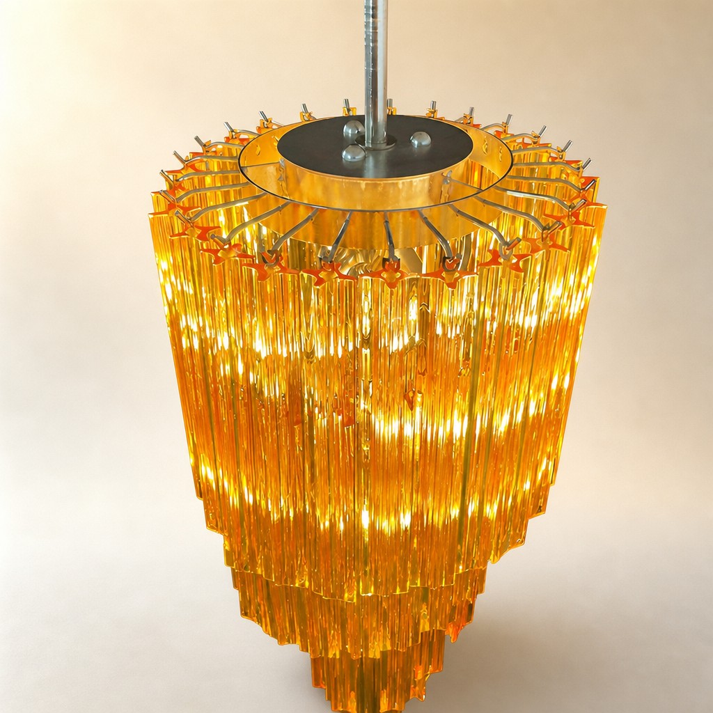 Spiral Prism Glass Chandelier