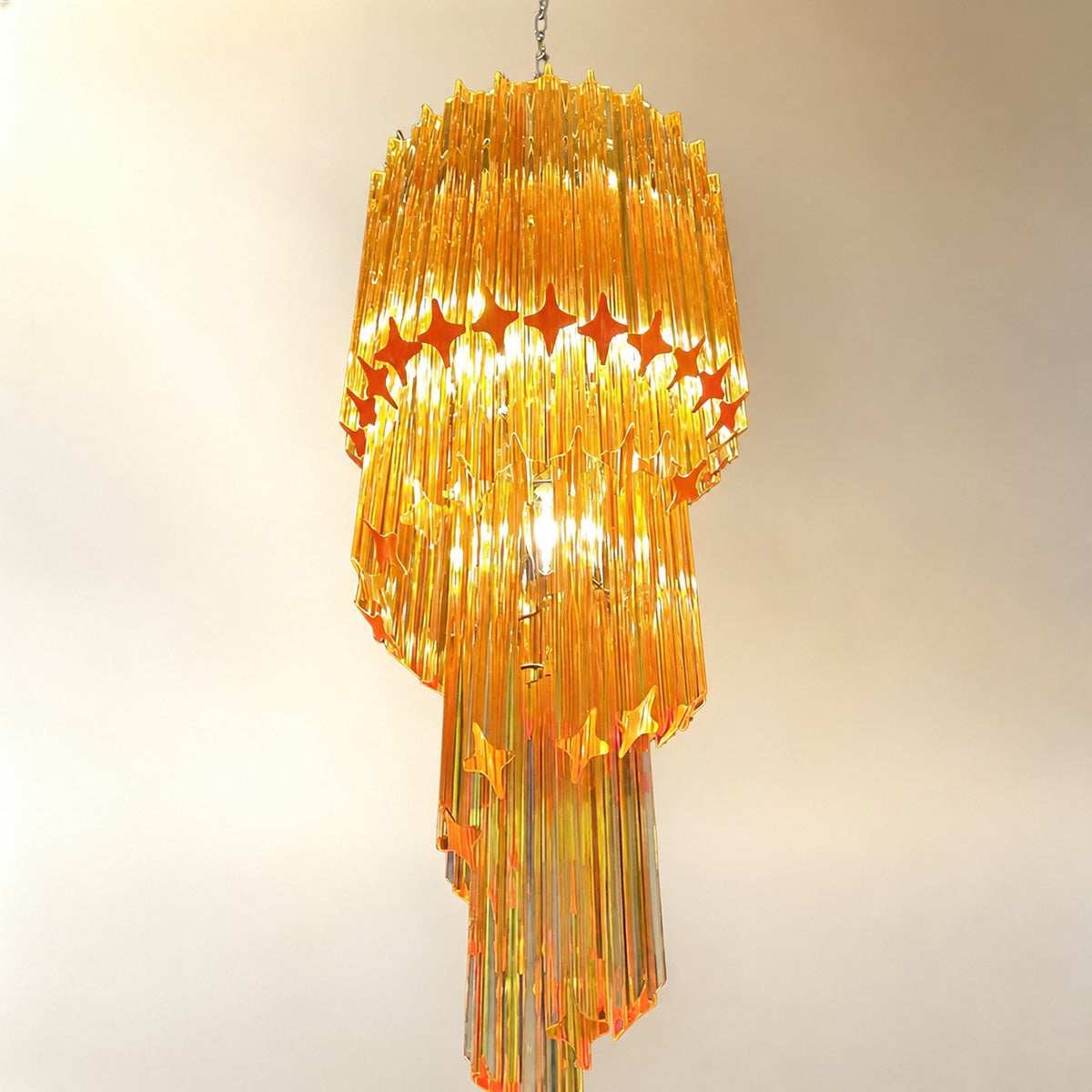 Spiral Prism Glass Chandelier