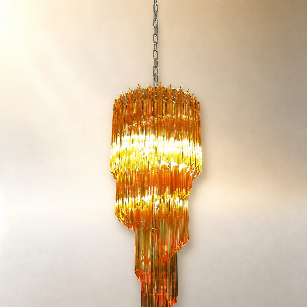 Spiral Prism Glass Chandelier