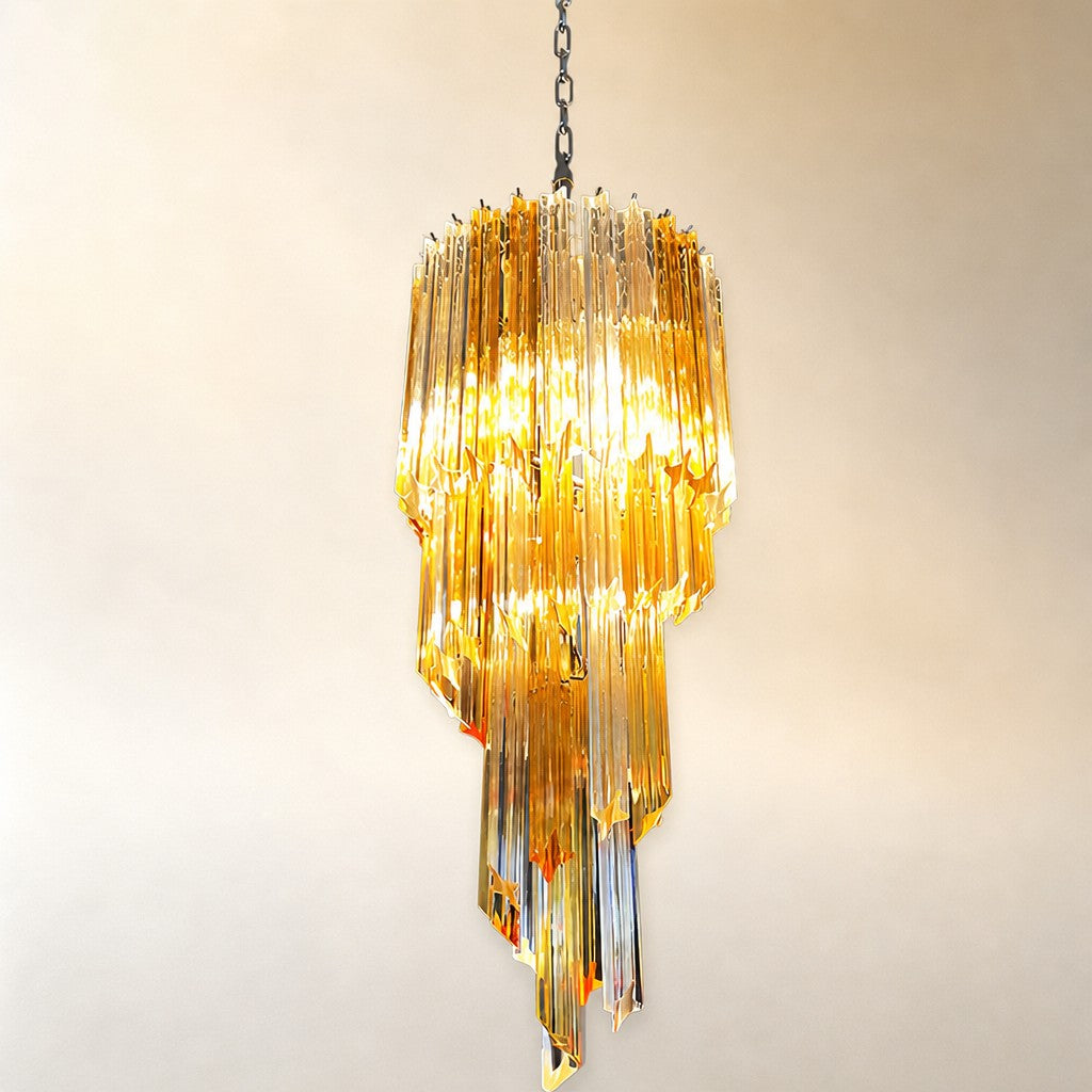 Spiral Prism Glass Chandelier