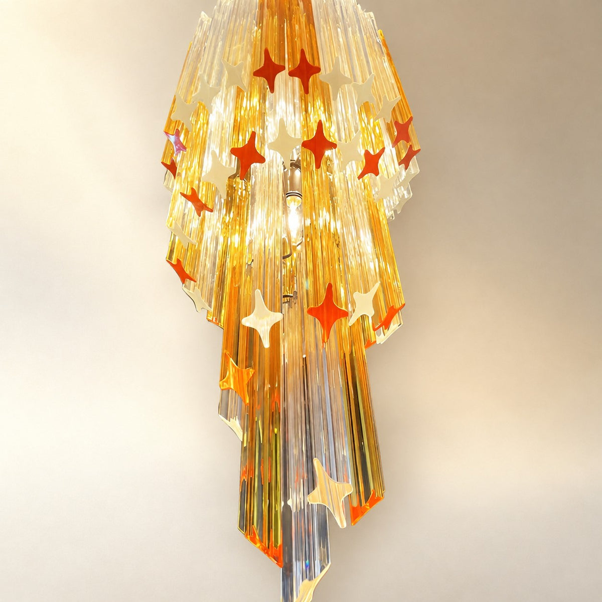 Spiral Prism Glass Chandelier