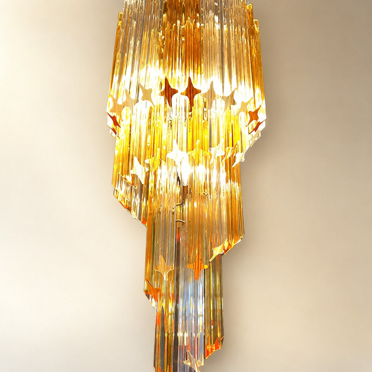 Spiral Prism Glass Chandelier