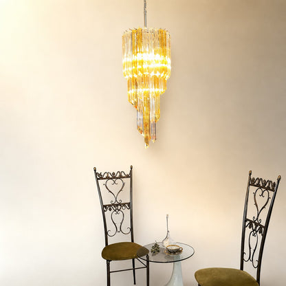 Spiral Prism Glass Chandelier