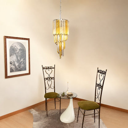 Spiral Prism Glass Chandelier