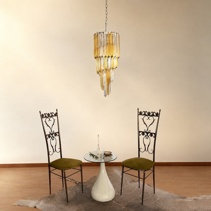 Spiral Prism Glass Chandelier