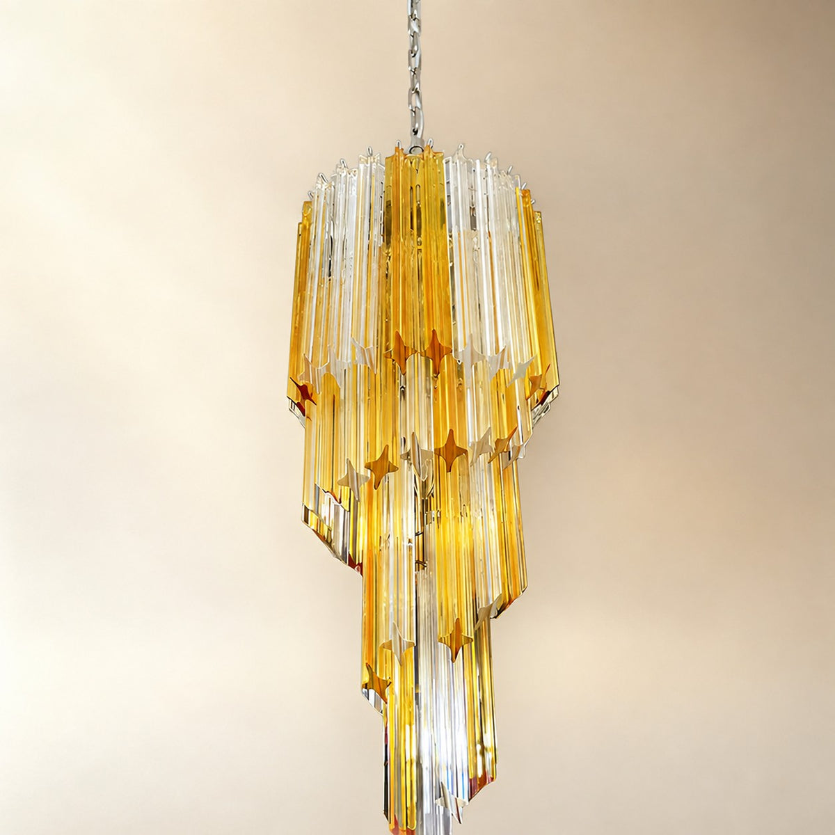 Spiral Prism Glass Chandelier