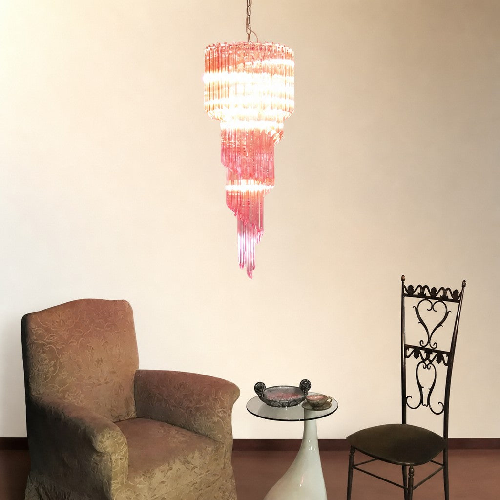 Spiral Prism Glass Chandelier