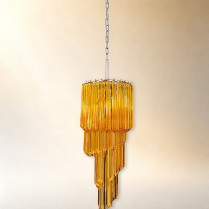 Spiral Prism Glass Chandelier