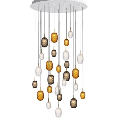 Galaxy Chromatic Gem Drop Spiral  Chandelier