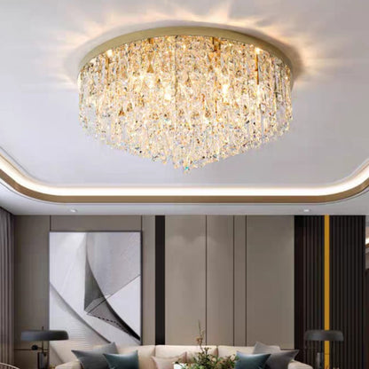 Oversize Luxury Flush Mount Crystal Chandelier for Living Room/Bedroom
