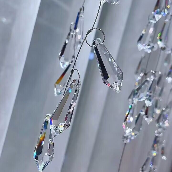Modern Waterfall Tassel Crystal Chandelier for Dining & Kitchen