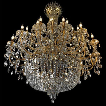 Extra Large European-style Multi-layers Candle Luxury Crystal Chandelier Gold Art Foyer/Staircase Decorative Light Fixture