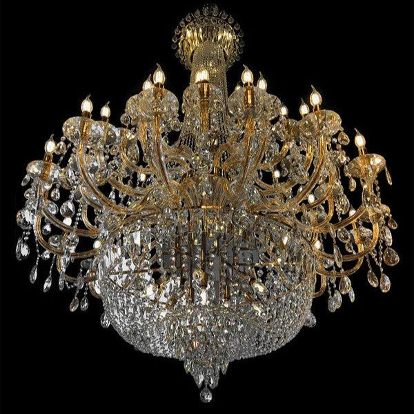 Extra Large European-style Multi-layers Candle Luxury Crystal Chandelier Gold Art Foyer/Staircase Decorative Light Fixture