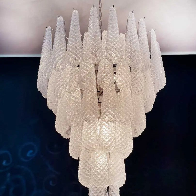 Murano Chandelier – Drop – 85 glasses – Transparent