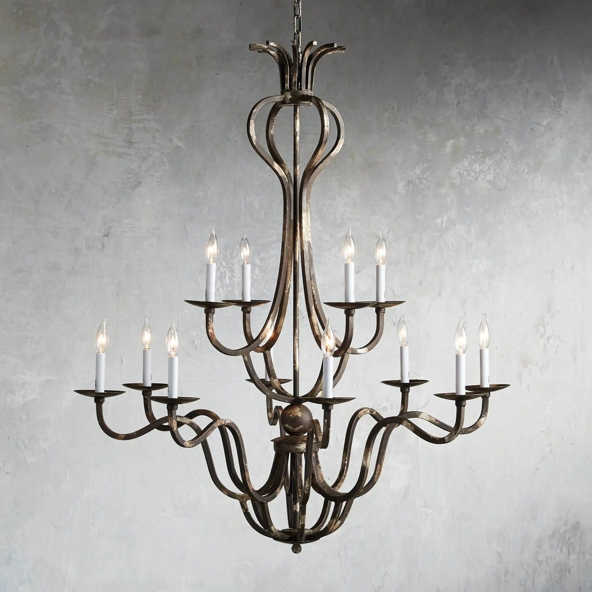 Gothic Bonita Grand 12 Light Chandelier 42'' - Silver