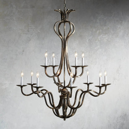 Gothic Bonita Grand 12 Light Chandelier 42'' - Silver