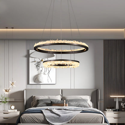 Minimalistic Crystal Quartz LED Chandelier