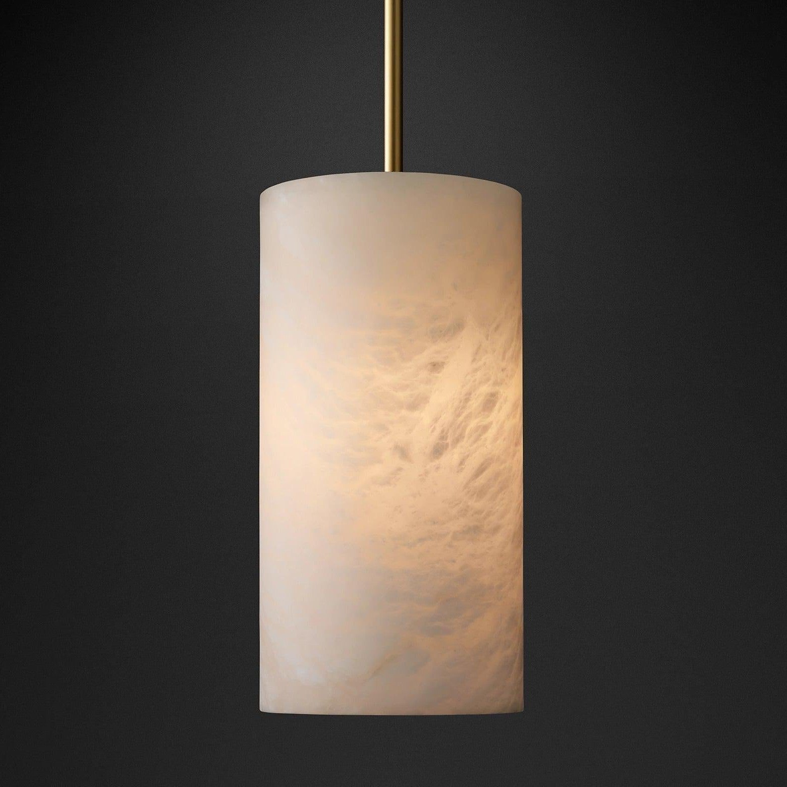 Hand Carved Alabaster Cylinder Pendent