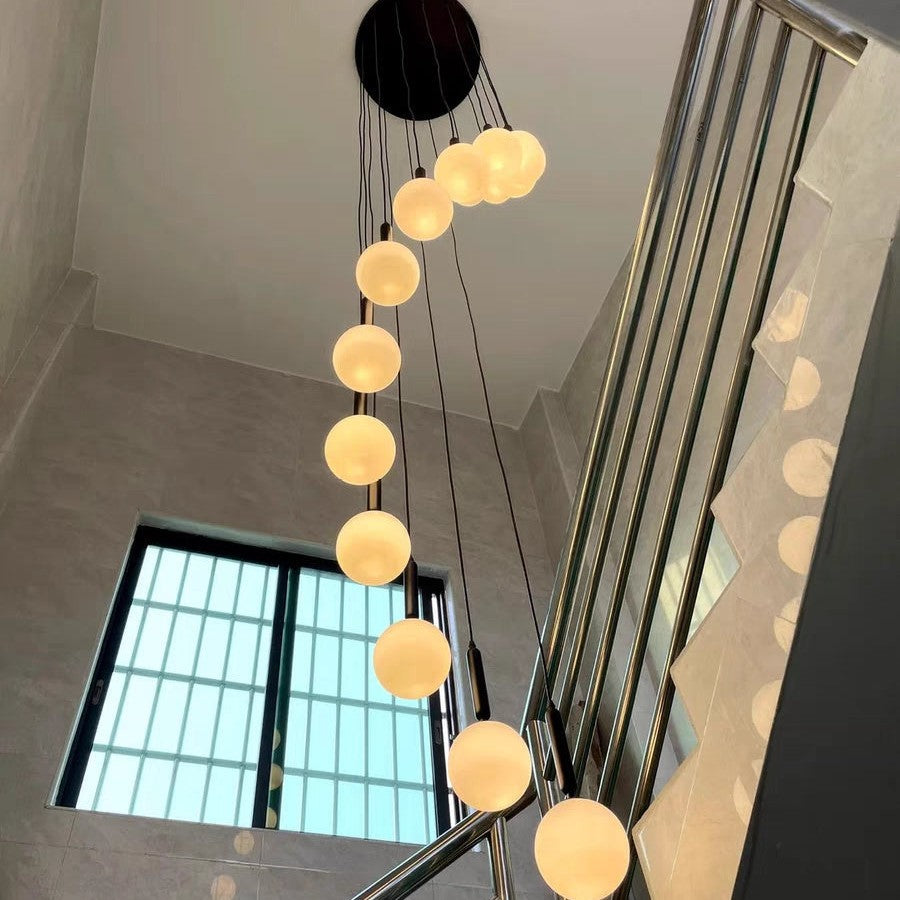 Extra Large Nordic Minimalist Long Pendant Light for Spiral Staircase/High-ceiling Room