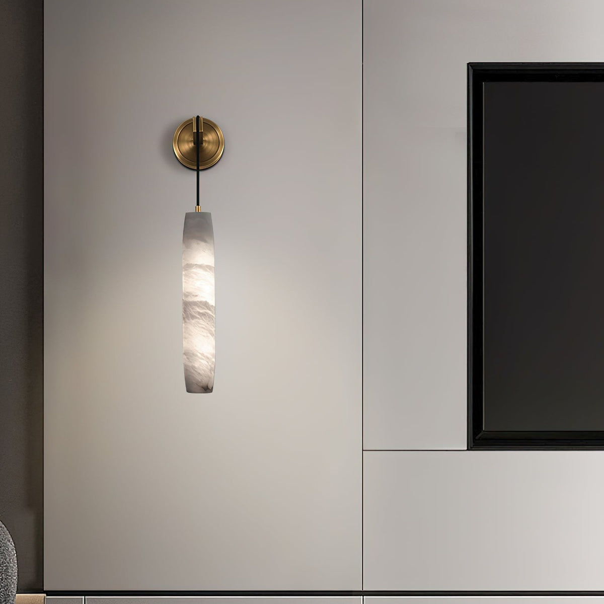 Wrenna Alabaster Flute Wall Lamp