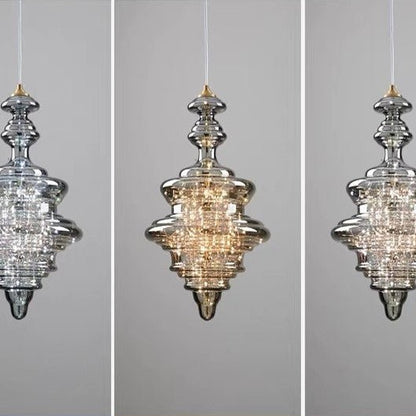 Modern Gray Glass Starry Sky Pendant Light Fixture for Dining Room/Bar/Kitchen Island